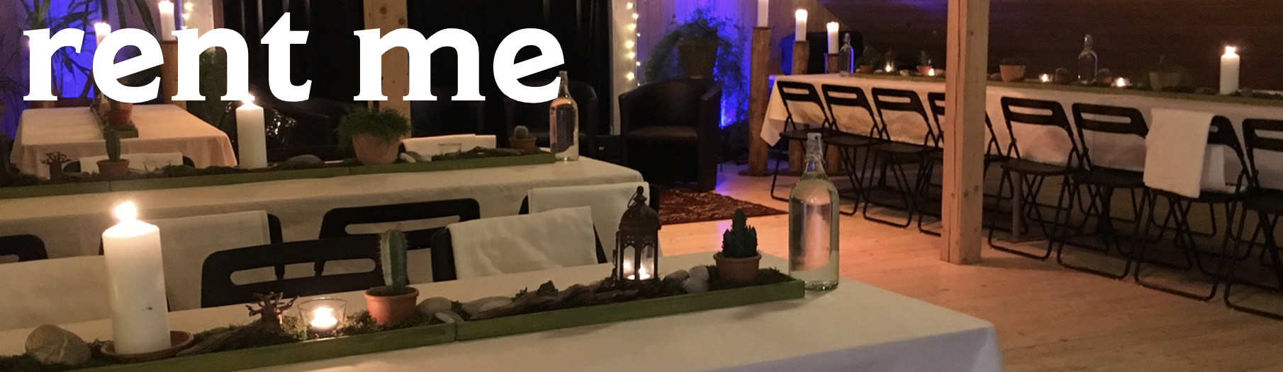 rent me – gedeckte Tische mit Kerzen